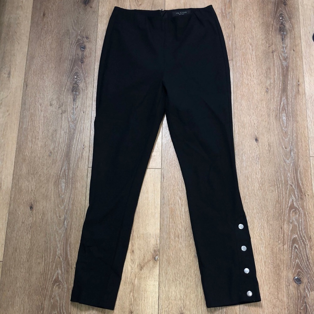Rag & Bone Black Ankle Button Pants Size 8